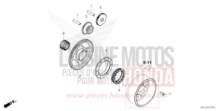 EMBRAYAGE DE DEMARRAGE de Africa Twin DCT PEARL GLARE WHITE (NHB53H) 2022